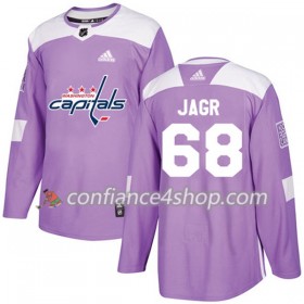 Adidas Maillot de Hockey Washington Capitals Jaromir Jagr 68 2017-2018 Violet Fights Cancer Practice Authentic - Homme